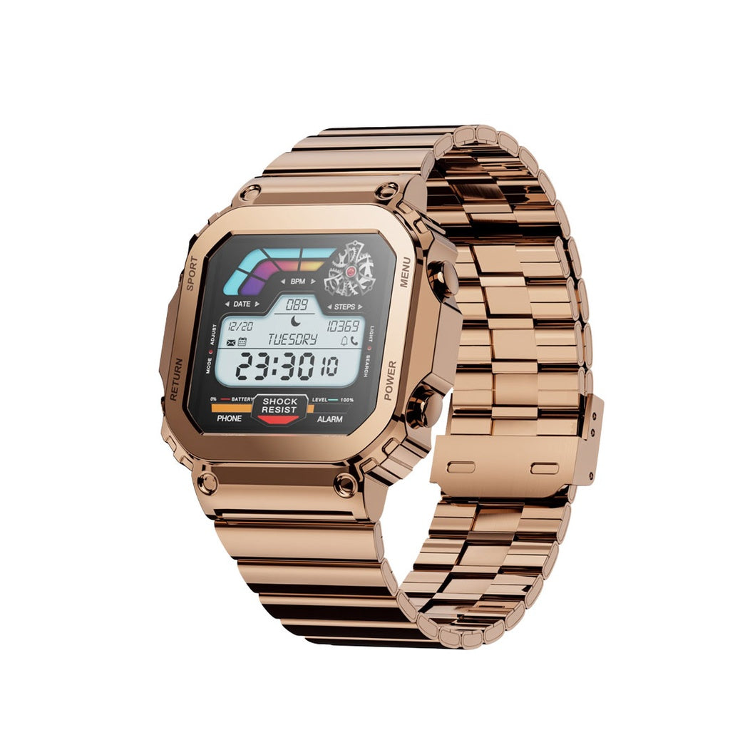بورودو ساعة ذكية بطابع كلاسيكي مع سوار معدني و سوار سيليكون | Porodo Vintage Smart Watch With Metal Strap & Silicon Strap