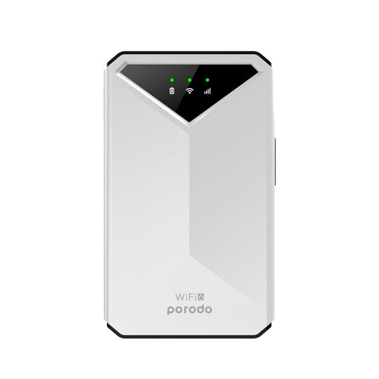 راوتر بورودو MiFi محمول 3G/4G CAT4 V2 بدون شاشة - ابيض | Porodo Portable MiFi 3G/4G Router CAT4 V2 without Display - White