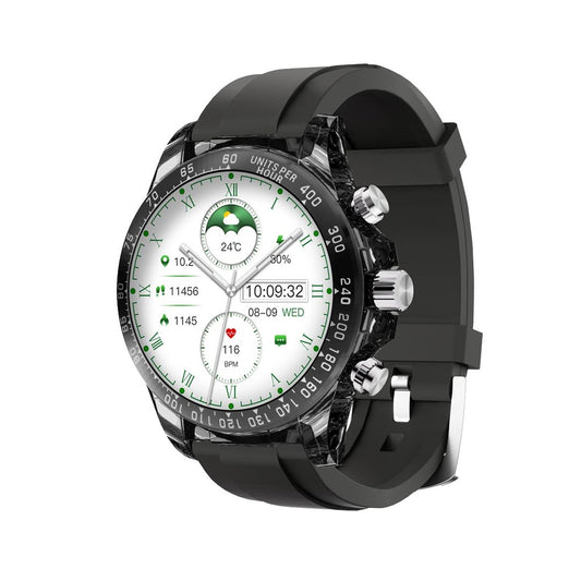 بورودو رايتونا ساعة ذكية مع سير سيليكون وسير معدني - اسود | Porodo RAYTONA Smart Watch With Silicone And Metal Strap - Black.