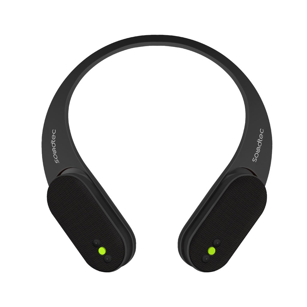 بورودو ساوندتيك سماعة لاسلكية للرقبة بتصميم قابل للفصل - اسود | Porodo Soundtec Neck Audio Wireless Speaker And Detachable Design - Black.