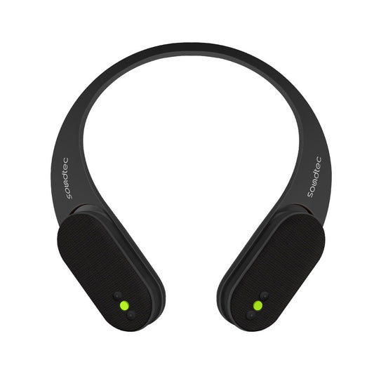بورودو ساوندتيك سماعة لاسلكية للرقبة بتصميم قابل للفصل - اسود | Porodo Soundtec Neck Audio Wireless Speaker And Detachable Design - Black.
