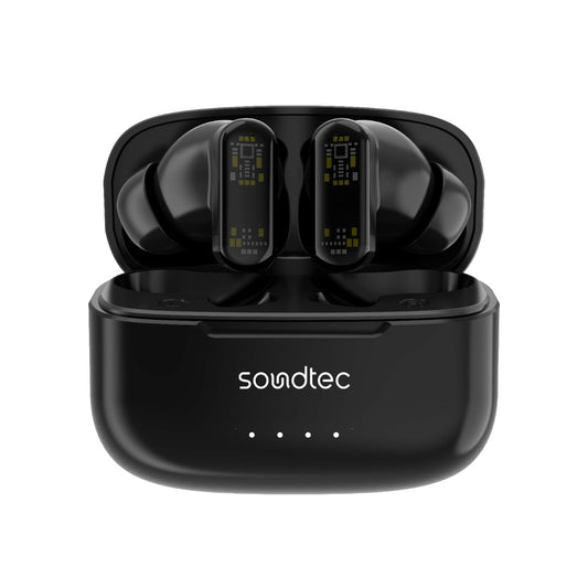 سماعة بورودو ساوندتيك الشفافة TWS بعزل ضوضاء ANC و ENC, تشغيل حتى 7 ساعات | Porodo Soundtec ANC & ENC TWS Earphone with Transparent Earbuds, 7H Playtime.