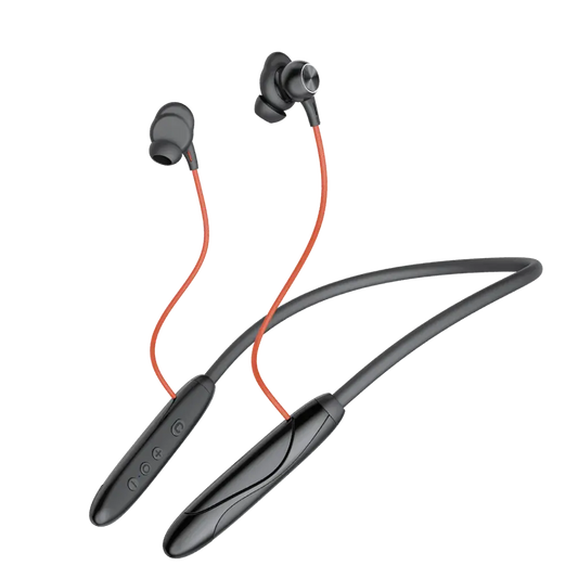 سماعات بورودو ساوندتيك اللاسلكية بتصميم حول الرقبة - اسود | Porodo Soundtec Magnetic INR Wireless Neckband Earphone– Black