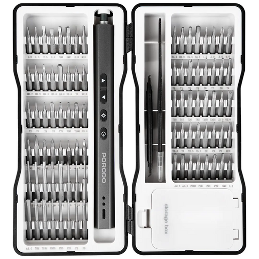 عدة بورودو تيك فيكس الكهربائية 97 في 1 - اسود | Porodo TechFix 97-In-1 Electric Screwdriver Kit - Black