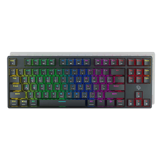 لوحة مفاتيح ميكانيكية لاسلكية 3 في 1 من بورودو جيمنج, مع مفاتيح Gateron Pro - اسود | Porodo Gaming 3in1 Wireless Mechanical Keyboard TKL Gateron Pro Switch - Black