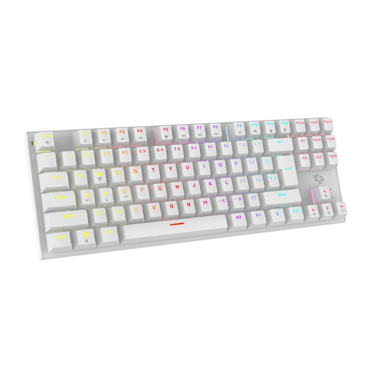 كيبورد ميكانيكي مع اضائة RGB من بورودو جيمنج - ابيض | Porodo Gaming TKL Mechanical Keyboard with RGB Lighting – White