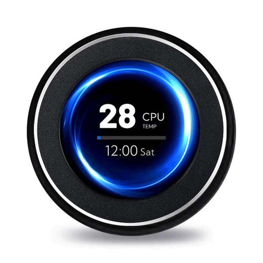 شاشة معلومات ذكية بحجم 2.1 بوصة مع لاصق 3M من بورودو جيمنج - اسود | Porodo Gaming 2.1" Dia Mini Smart Information Screen with 3M - Black