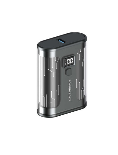 باور بانك باورولوجي كريستالين 10000mAh, مع دعم للشحن السريع بقدرة 35 واط | Powerology Crystalline Series Powerbank 10000mAh PD 35W.