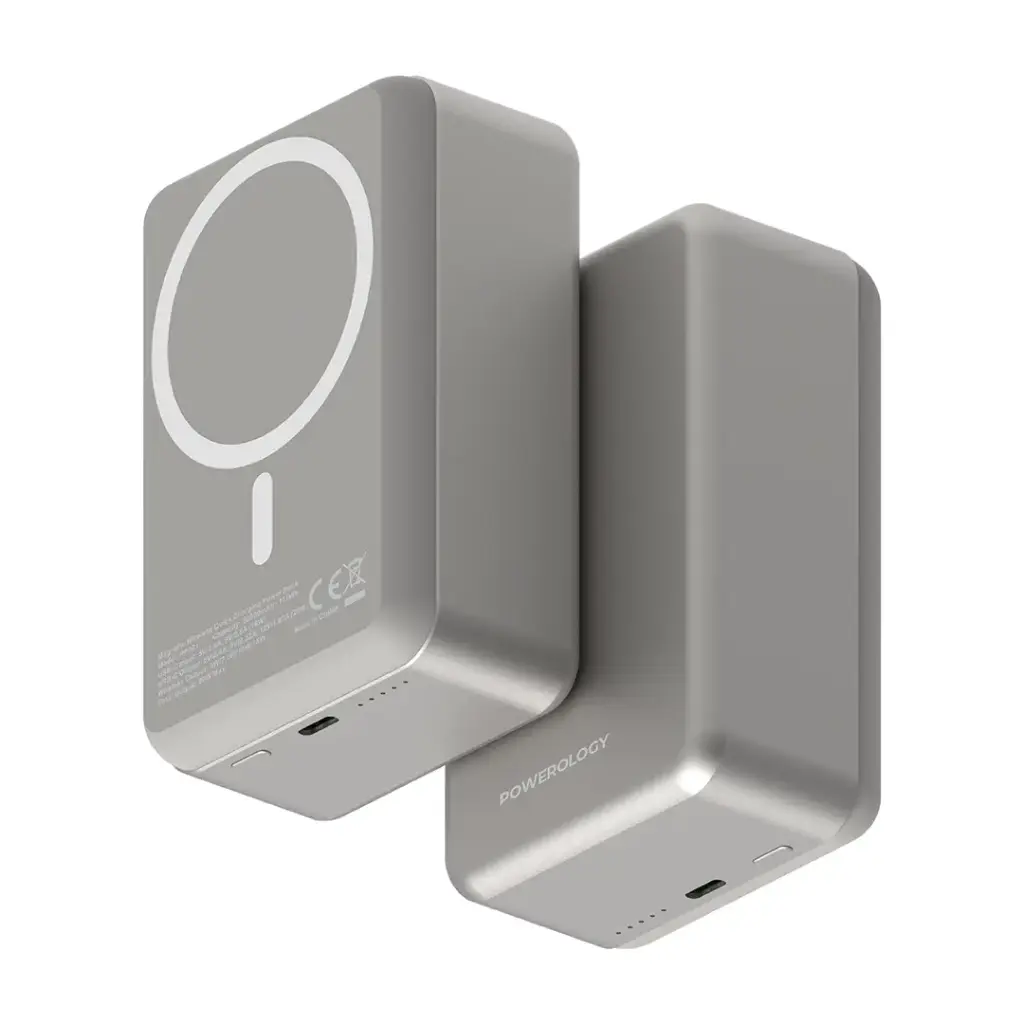 Bankeya Hêza Bêtêl a Powerology MagSafe, 30,000mAh, Barkirina 20W - Tîtanyûm | Bankeya Hêza Bêtêl a Powerology PD20W MagSafe 30000mAh – Tîtanyûm