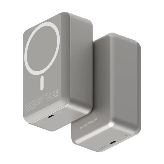 Bankeya Hêza Bêtêl a Powerology MagSafe, 30,000mAh, Barkirina 20W - Tîtanyûm | Bankeya Hêza Bêtêl a Powerology PD20W MagSafe 30000mAh – Tîtanyûm