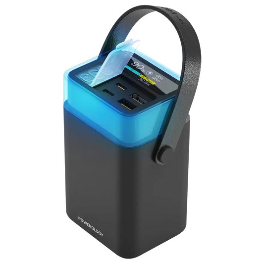 Bankeya Hêzê ya Powerology Halo Beam, 40,000mAh, 65W PD - Reş