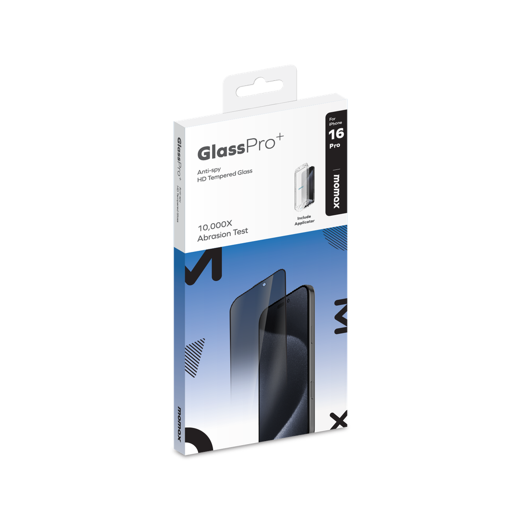 Momax Glass Pro+ PG Privacy Screen Protector for iPhone 16 Pro - واقي شاشة موماكس برايفسي لهاتف ايفون 16 برو, ميزة الخصوصية, تغطية كاملة