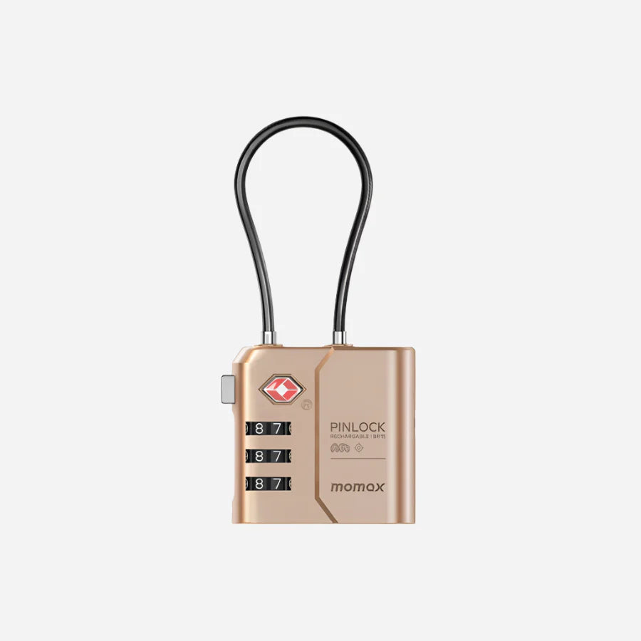Momax PinLock TSA Padlock with Apple Find My Locator -  قفل موماكس بنلوك الذكي, متوافق مع ابل فايند ماي