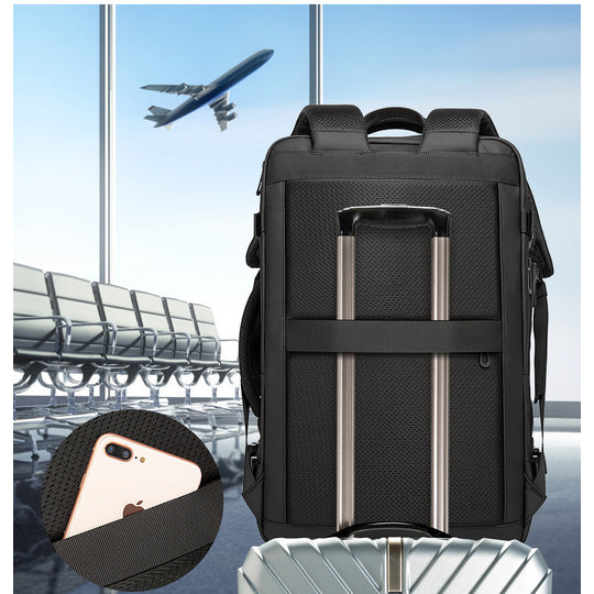 حقيبة ظهر بانجي 1909 للسفر, ضد الماء بسعة 45 لتر مع حجرة لابتوب - اسود | BANGE 1909 45L Waterproof Travel Laptop Backpack Luggage Design – Black