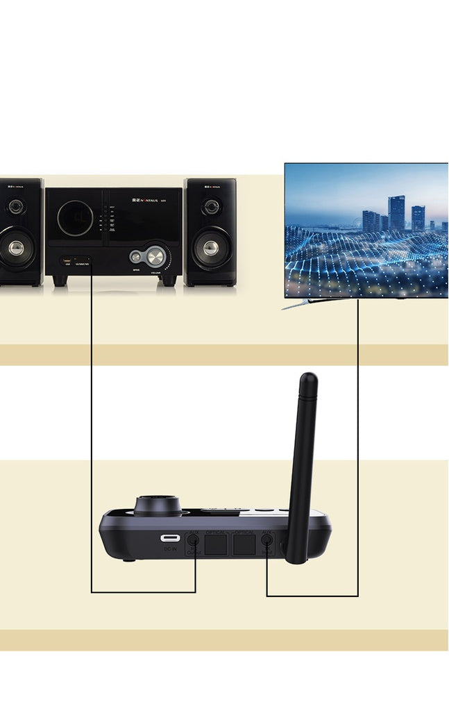 محول الصوت اللاسلكي 3 في 1 من بورودو بتقنية البلوتوث - اسود | Porodo 3 in 1 Bluetooth Transmitter Receiver and Wireless Audio Adaptor – Black