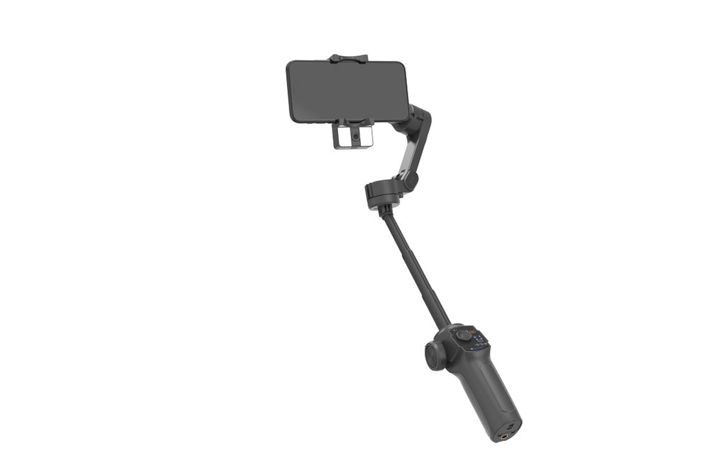 مثبت كاميرا ذكي ثلاثي المحاور من بورودو, مع تتبع بالذكاء الاصطناعي - اسود | Porodo AI Tracker Gimbal P9 3-Axis Stabilizer with AI Tracking – Black