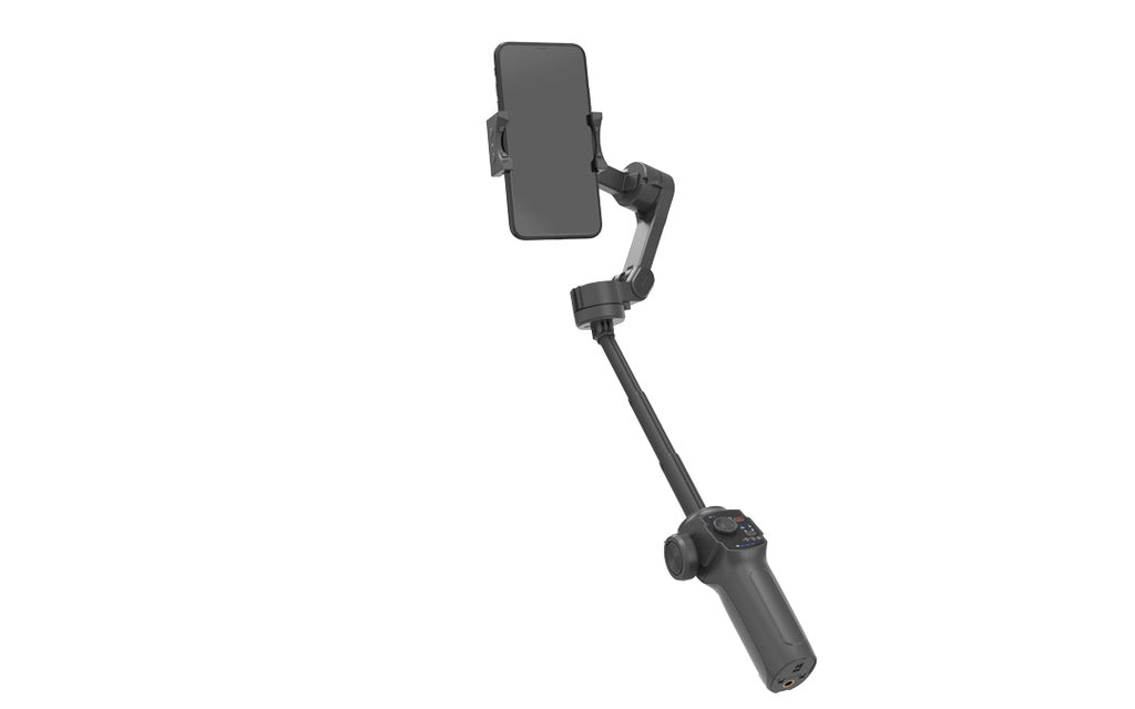 مثبت كاميرا ذكي ثلاثي المحاور من بورودو, مع تتبع بالذكاء الاصطناعي - اسود | Porodo AI Tracker Gimbal P9 3-Axis Stabilizer with AI Tracking – Black