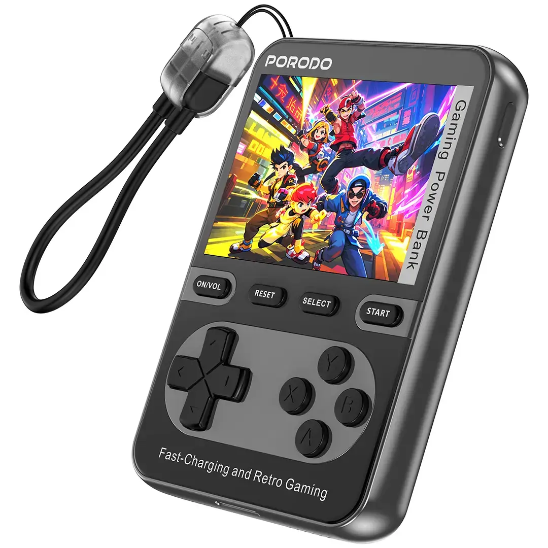 باور بانك بورودو اركيد فولت المغناطيسي اللاسلكي بسعة 10,000 مللي امبير - اسود | Porodo Arcadevolt 10000mAh MagSafe Power Bank - Black