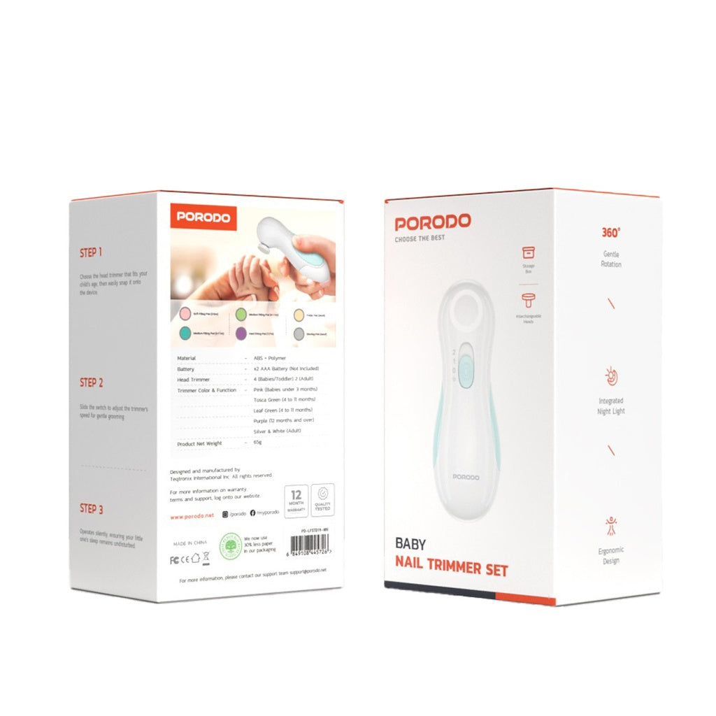 مقص اظافر للاطفال من بورودو لايف ستايل - ابيض | Porodo Lifestyle Baby Nail Trimmer – White