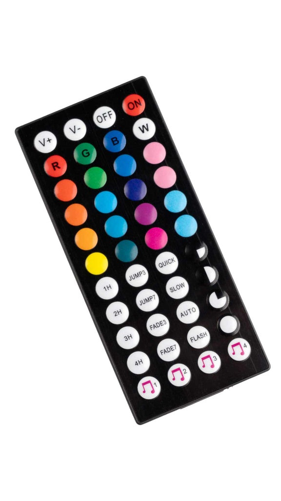 شريط اضائة RGB تفاعلي مع الصوت بطول 5 متر من بورودو, مع ريموت 44 مفتاح | Porodo Blue 16.4 Ft Sound Reactive RGB Strip Light with 44 Key Remote