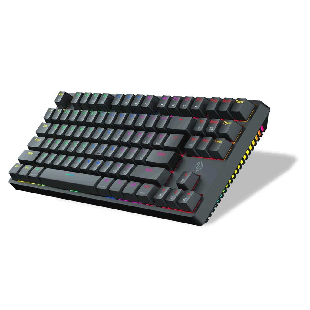 لوحة مفاتيح ميكانيكية لاسلكية 3 في 1 من بورودو جيمنج, مع مفاتيح Gateron Pro - اسود | Porodo Gaming 3in1 Wireless Mechanical Keyboard TKL Gateron Pro Switch - Black
