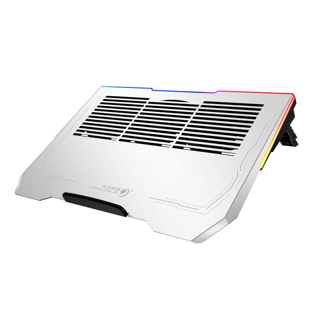 بورودو جيمنج مروحة تبريد لابتوب باضائة RGB - سلفر | Porodo Gaming Al RGB Laptop Cooling Fan – Silver.