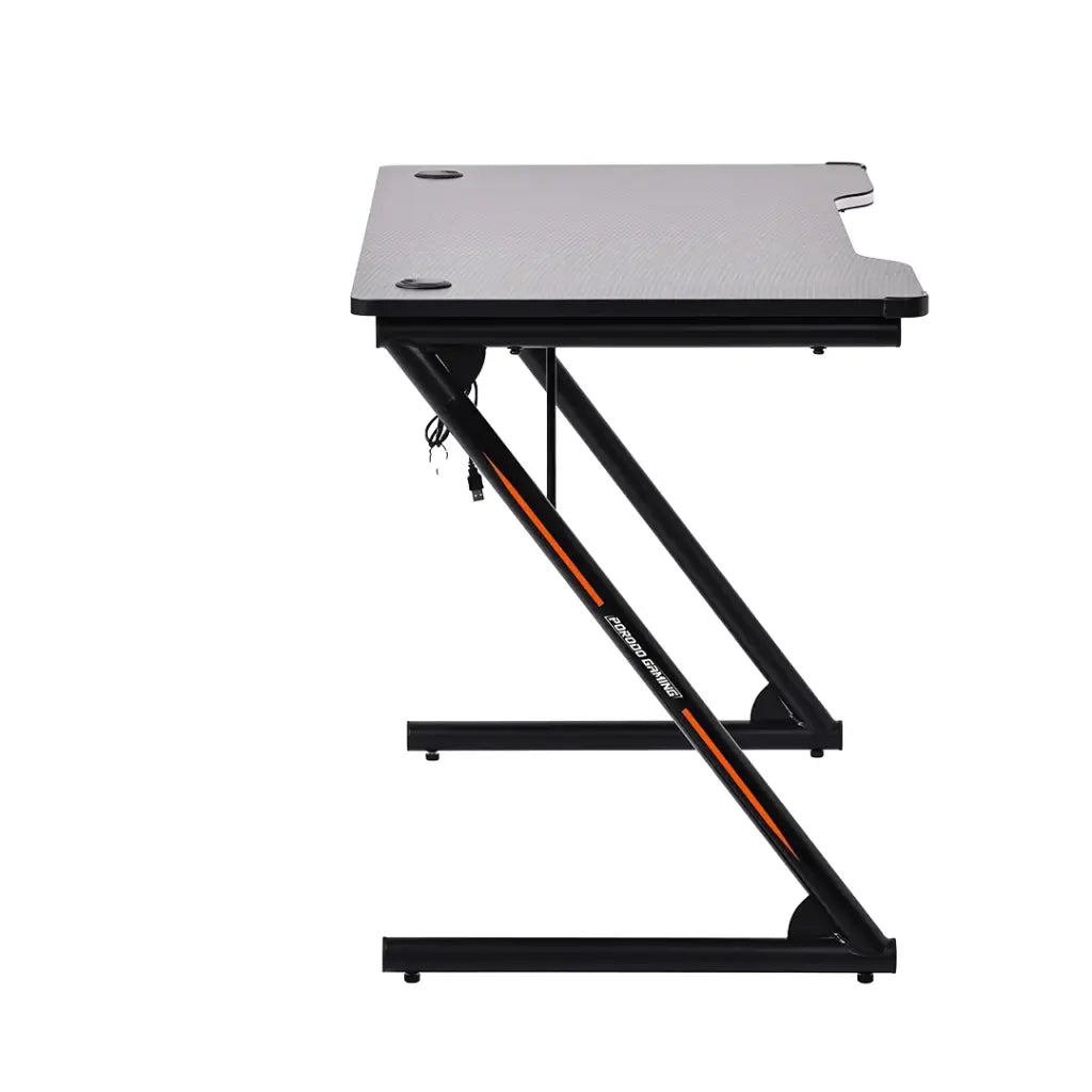 طاولة العاب باضائة RGB LED من بورودو جيمنج, مع ماوس باد العاب - اسود | Porodo Gaming Desk with RGB LED Light with Gaming Mousepad - Black