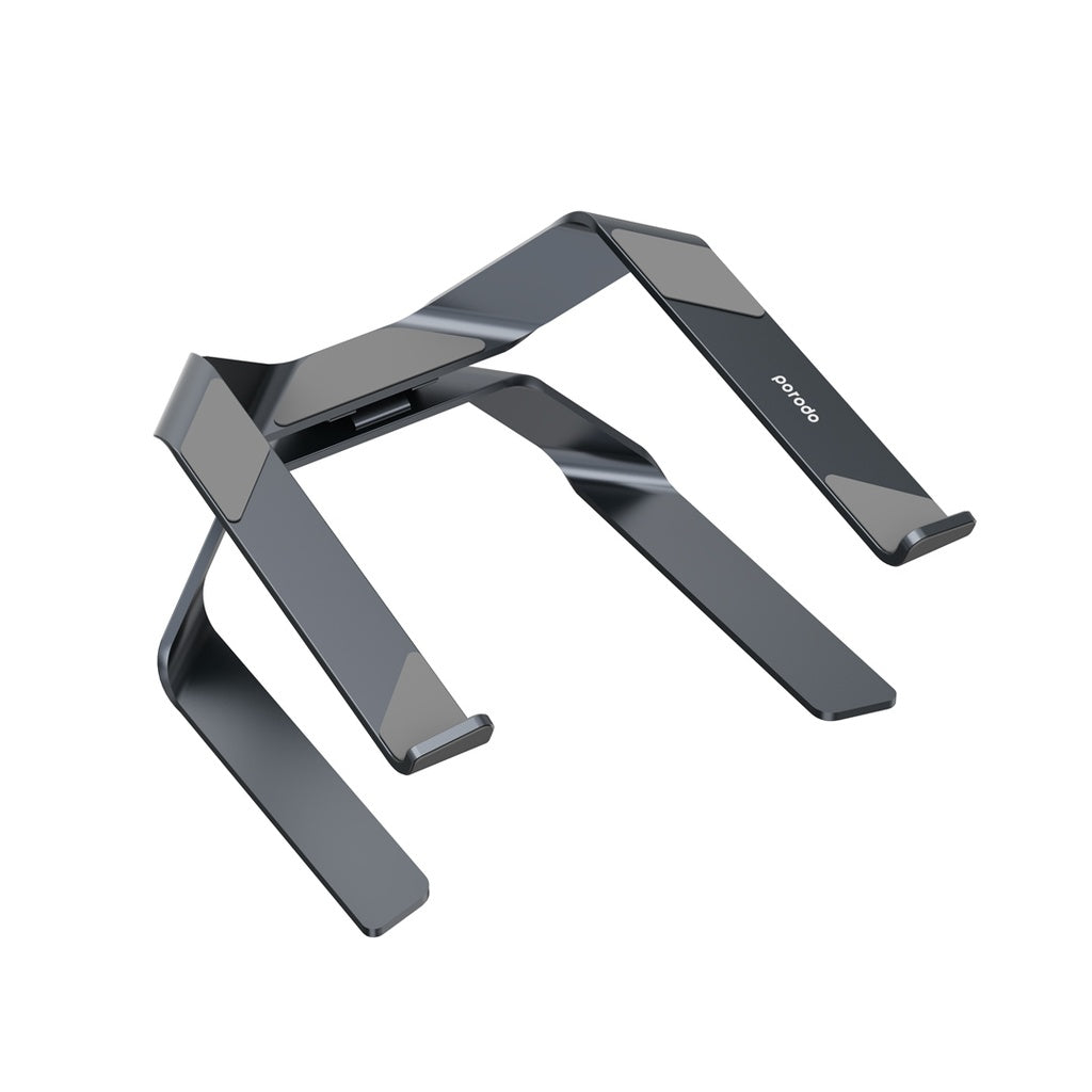 حامل لابتوب المنيوم دوار 360 درجة وقابل للتعديل من بورودو - رمادي | Porodo Aluminum Alloy 360° Rotatable & Adjustable Laptop Stand - Grey