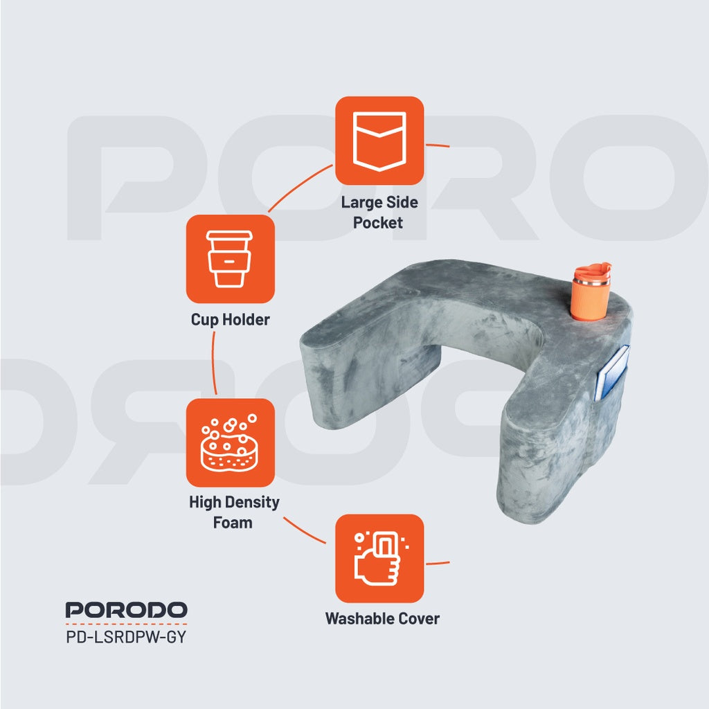 وسادة للقرائة من بورودو لايف ستايل - رمادي | Porodo Lifestyle Reading Pillow - Grey