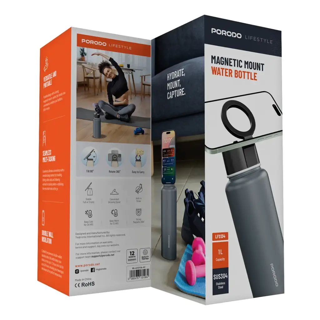 قارورة ماء ماغسيف 32 اونصة من بورودو لايف ستايل | Porodo Lifestyle Magsafe Bottle 32oz