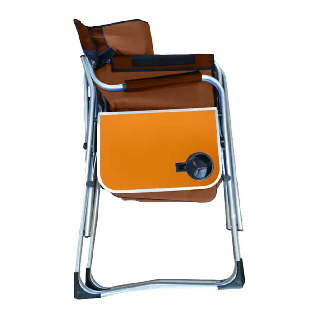 كرسي بورودو لايف ستايل القابل للطي مع طاولة جانبية وحامل كوب | Porodo Lifestyle Outdoor Folding Aluminum Chair with Side Table & Cup Holder