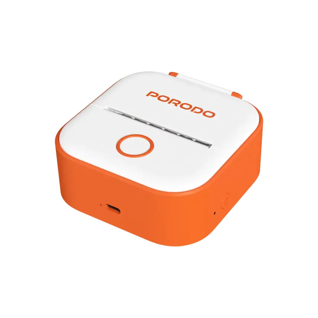 طابعة ملصقات صغيرة من بورودو لايف ستايل - ابيض | Porodo Lifestyle Mini Label Printer - White