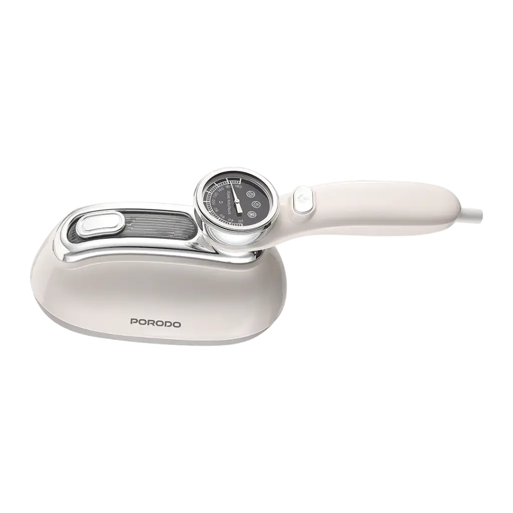 مكواة بخار عمودية وافقية بقدرة 1200 واط مع مقبض دوار 180 درجة - ابيض | Porodo Lifestyle 1200W Vertical & Horizontal Steam Iron with 180° Rotatable Handle - White