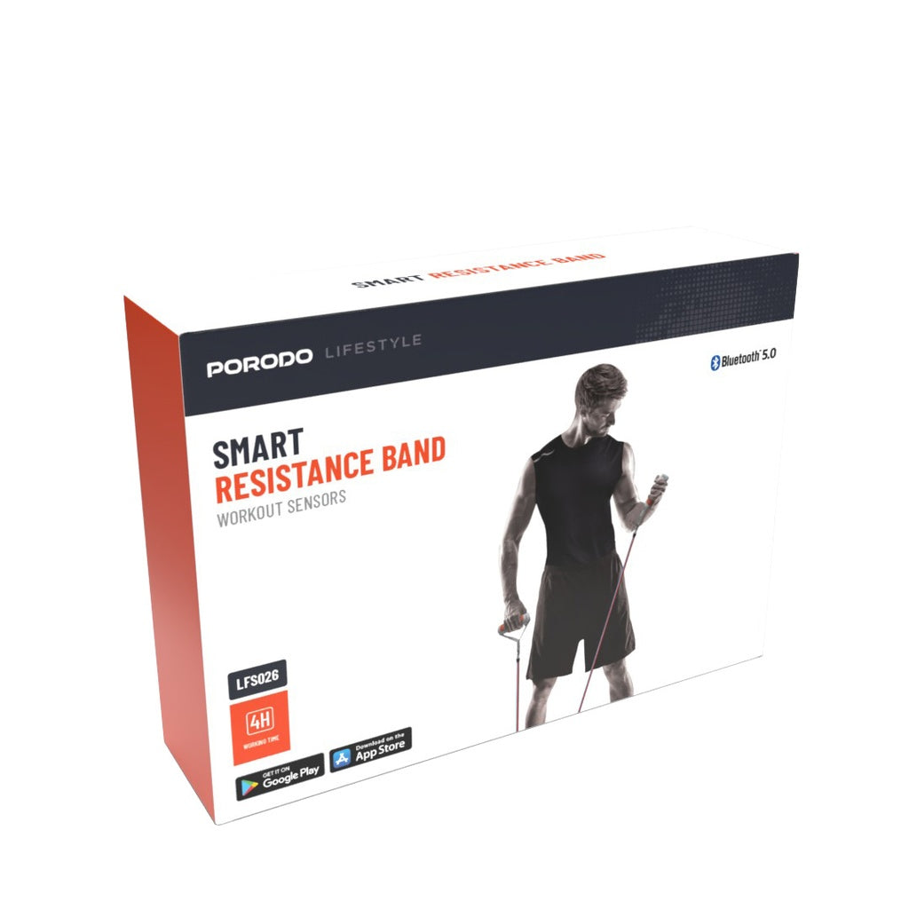 حبل مقاومة ذكي من بورودو لايف ستايل - رمادي | Porodo Lifestyle Smart Resistance Band - Grey