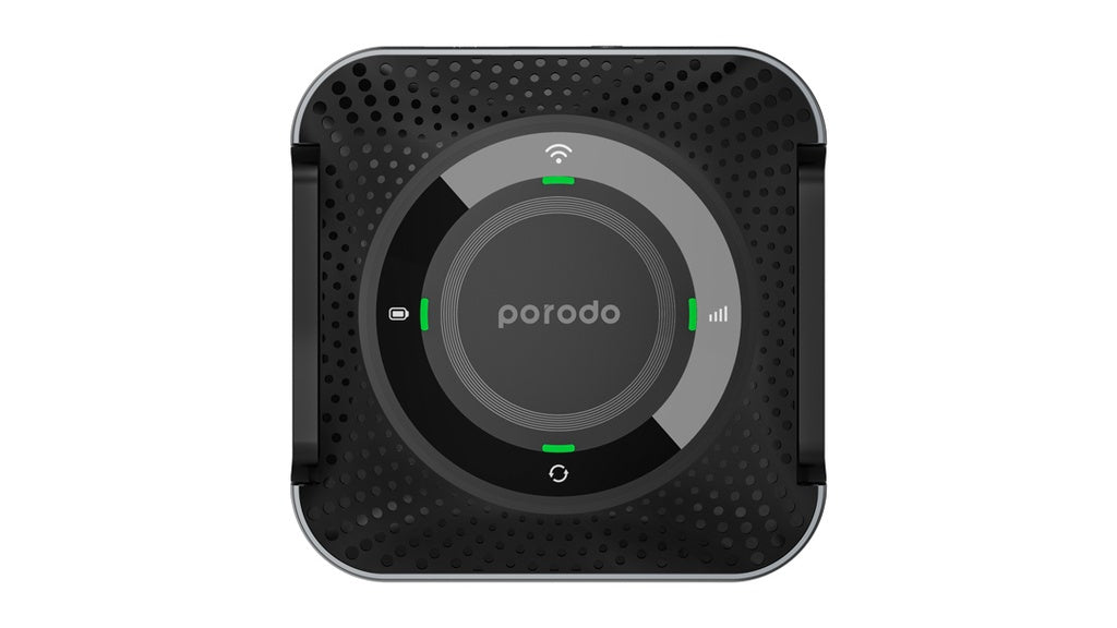راوتر محمول CPE MiFi 3G/4G لاسلكي من بورودو, بطارية بسعة 4000 مللي امبير - اسود/رمادي | Porodo Portable CPE MiFi 3G/4G Wireless Router 4000mAh - Black/Grey