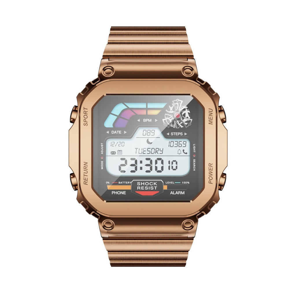 بورودو ساعة ذكية بطابع كلاسيكي مع سوار معدني و سوار سيليكون | Porodo Vintage Smart Watch With Metal Strap & Silicon Strap