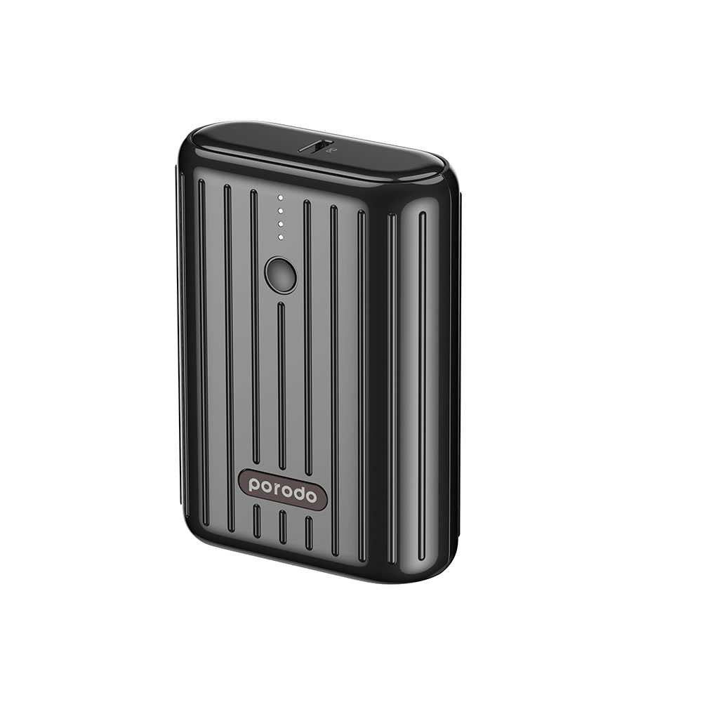 باور بانك بورودو بسعة 10000 مللي امبير مع QC 3.0 و PD بقدرة 20 واط - اسود | Porodo Power Bank 10000mAh QC 3.0 with PD 20W - Black