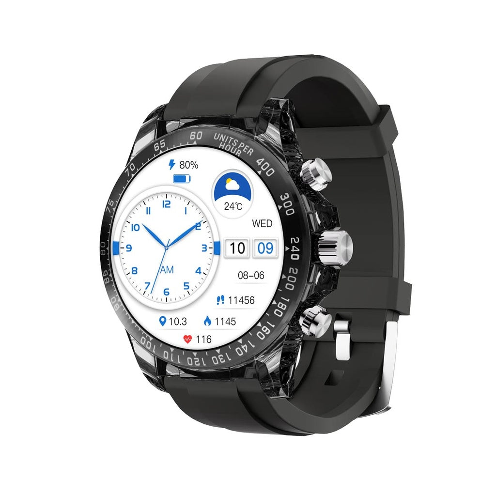 بورودو رايتونا ساعة ذكية مع سير سيليكون وسير معدني - اسود | Porodo RAYTONA Smart Watch With Silicone And Metal Strap - Black.