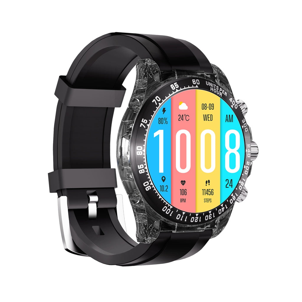 بورودو رايتونا ساعة ذكية مع سير سيليكون وسير معدني - اسود | Porodo RAYTONA Smart Watch With Silicone And Metal Strap - Black.