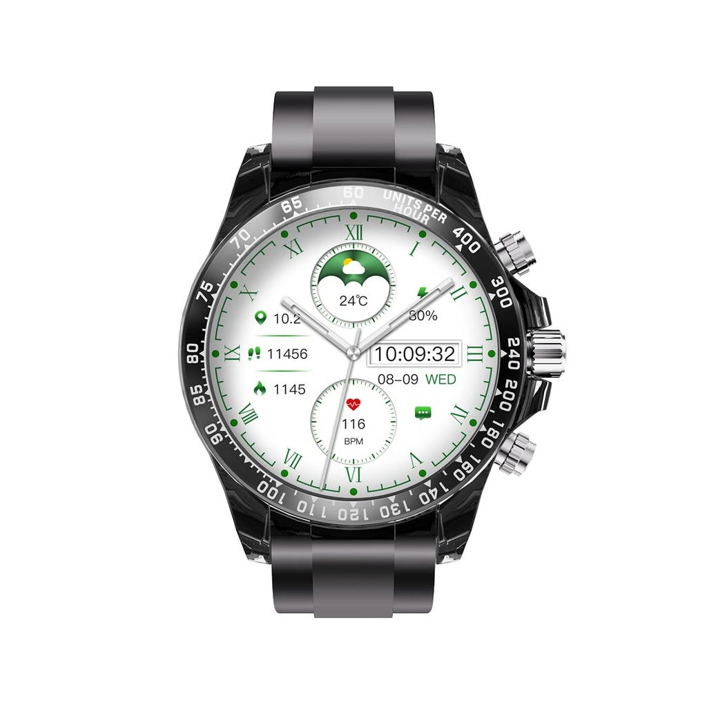 بورودو رايتونا ساعة ذكية مع سير سيليكون وسير معدني - اسود | Porodo RAYTONA Smart Watch With Silicone And Metal Strap - Black.