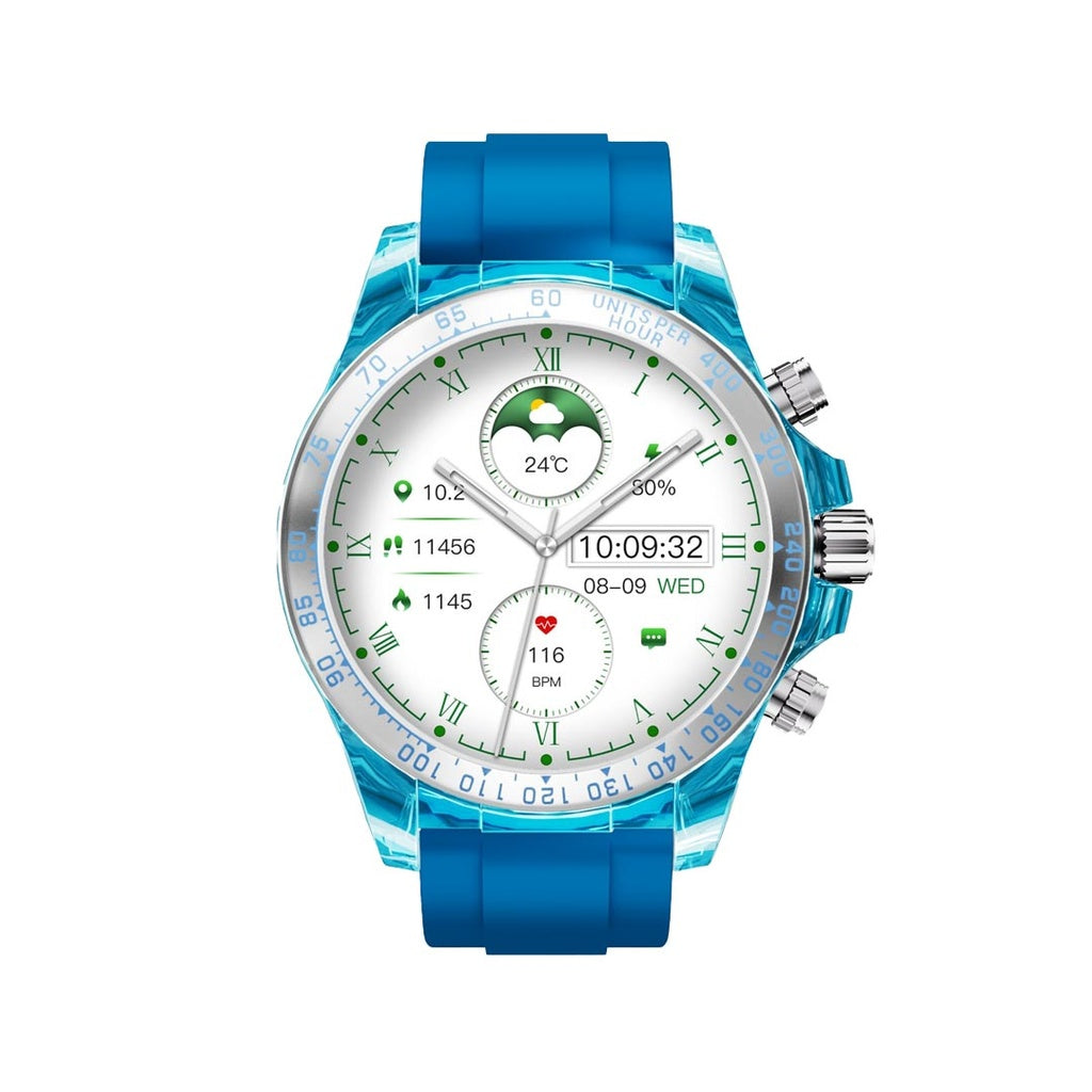 بورودو رايتونا ساعة ذكية بسوار سيليكون - ازرق | Porodo RAYTONA Smart Watch with Silicone Strap - Blue