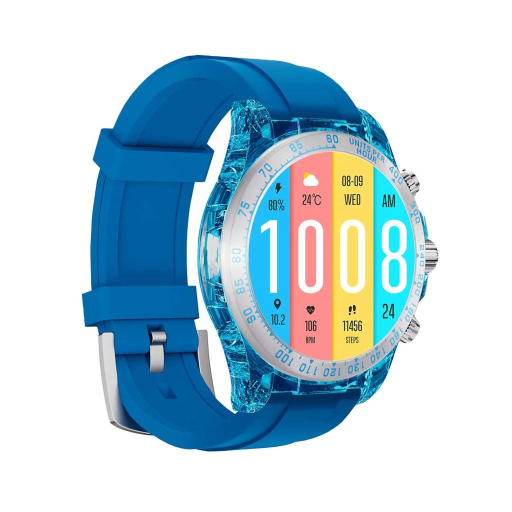 بورودو رايتونا ساعة ذكية بسوار سيليكون - ازرق | Porodo RAYTONA Smart Watch with Silicone Strap - Blue