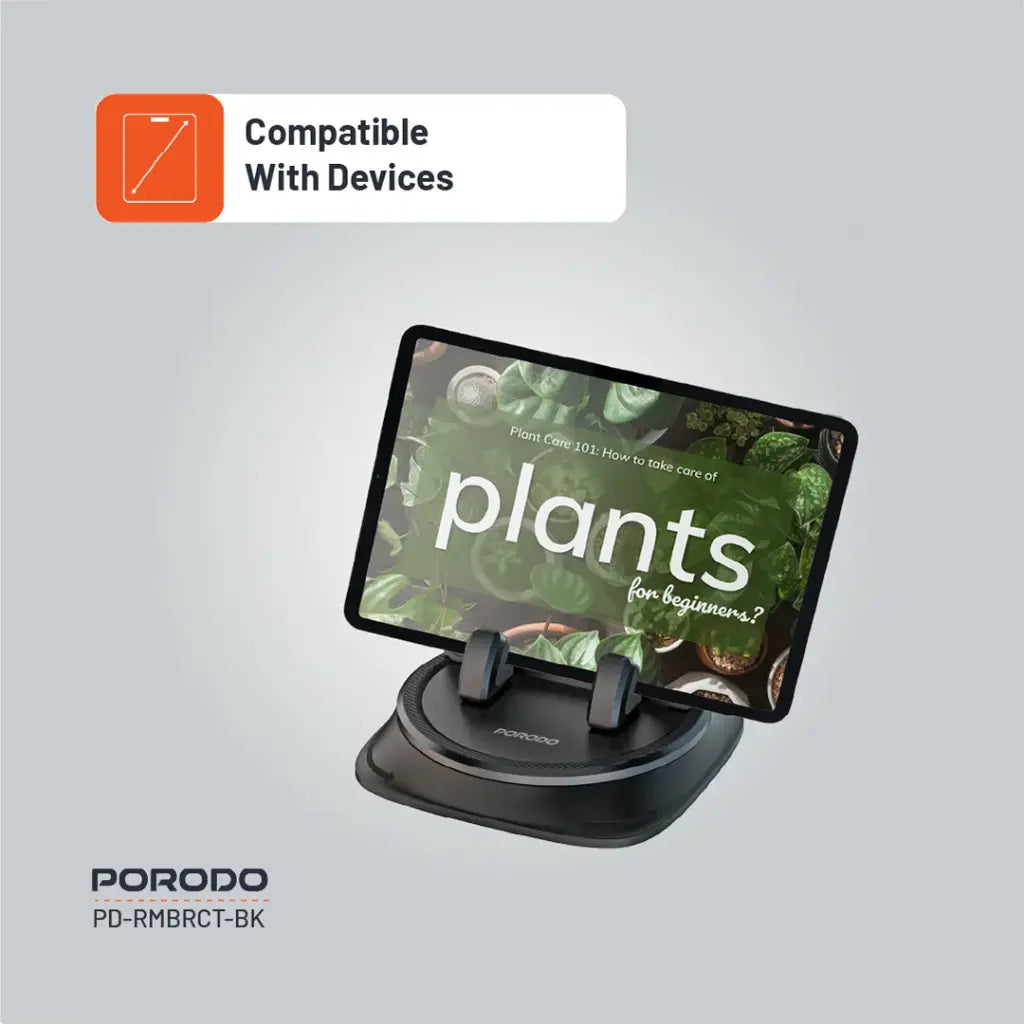 حامل هاتف قابل للدوران من بورودو - اسود | Porodo Rotatable Mobile Phone Bracket - Black