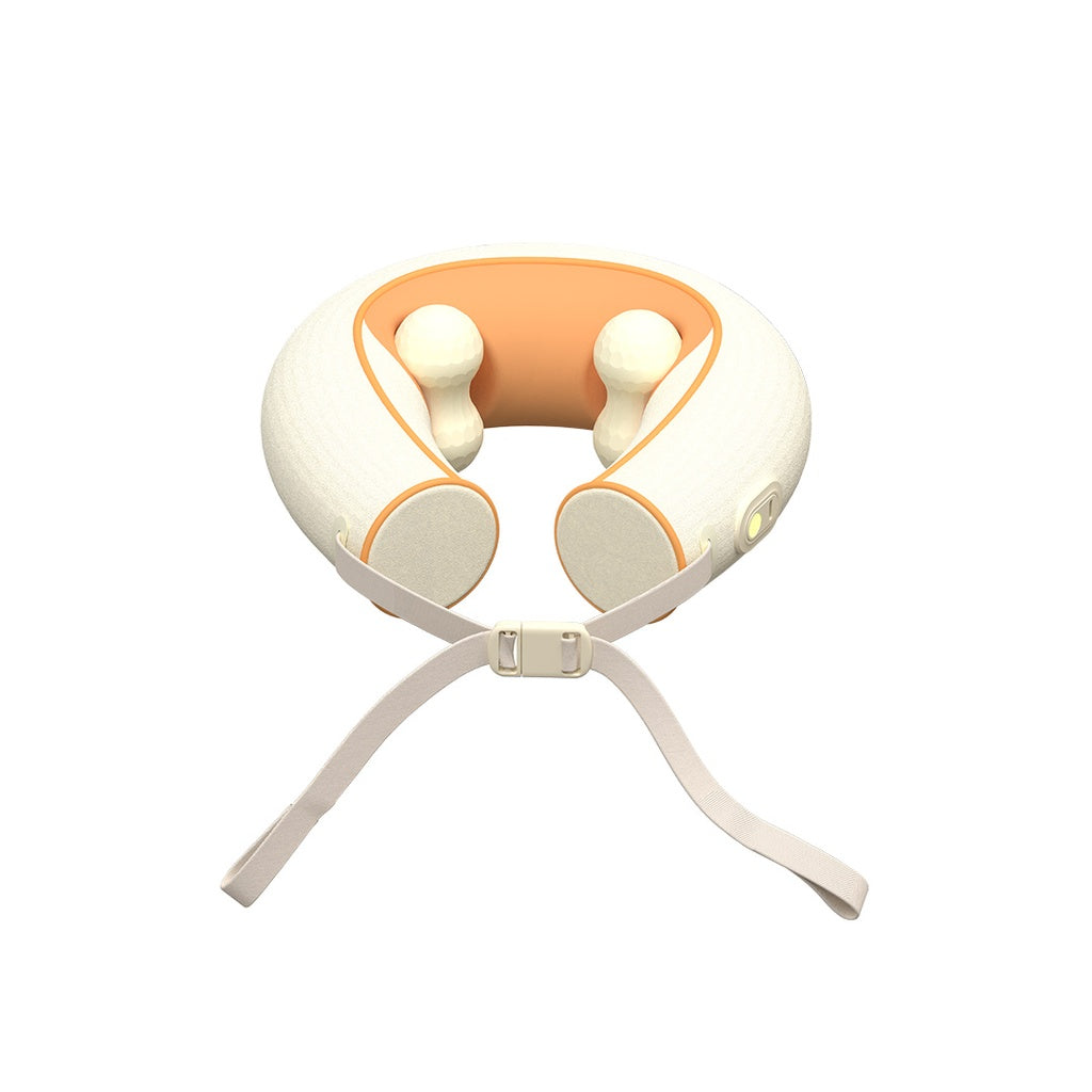 مدلك الرقبة بورودو شياتسو 5D  مع رؤوس سيليكون - اصفر | Porodo 5D Shiatsu Neck Massager with Silicone Heads - Yellow