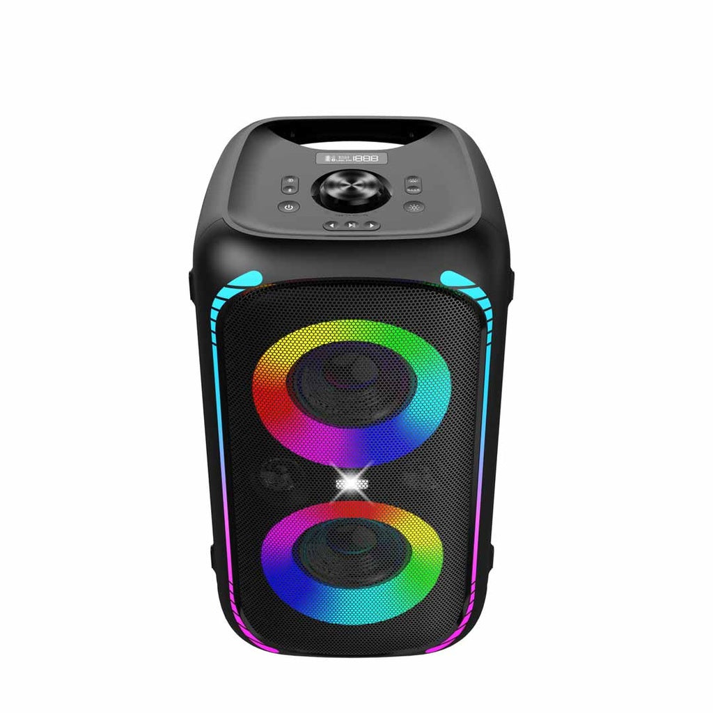 سماعة حفلات 640 واط مع عجلات من بورودو ساوندتيك - اسود | Porodo Soundtec 640W Party Speaker with Trolley – Black