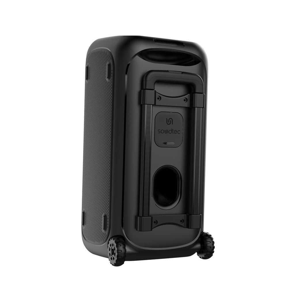 سماعة حفلات 640 واط مع عجلات من بورودو ساوندتيك - اسود | Porodo Soundtec 640W Party Speaker with Trolley – Black