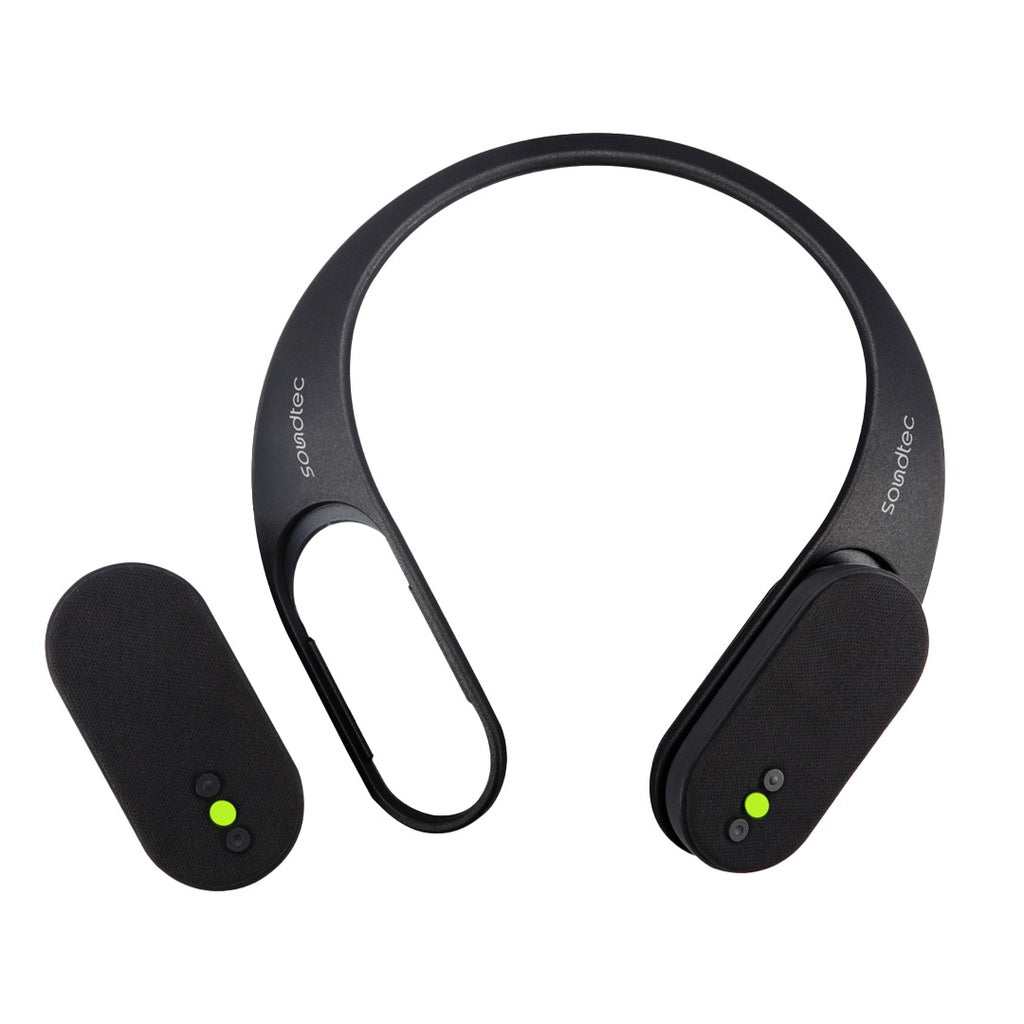 بورودو ساوندتيك سماعة لاسلكية للرقبة بتصميم قابل للفصل - اسود | Porodo Soundtec Neck Audio Wireless Speaker And Detachable Design - Black.