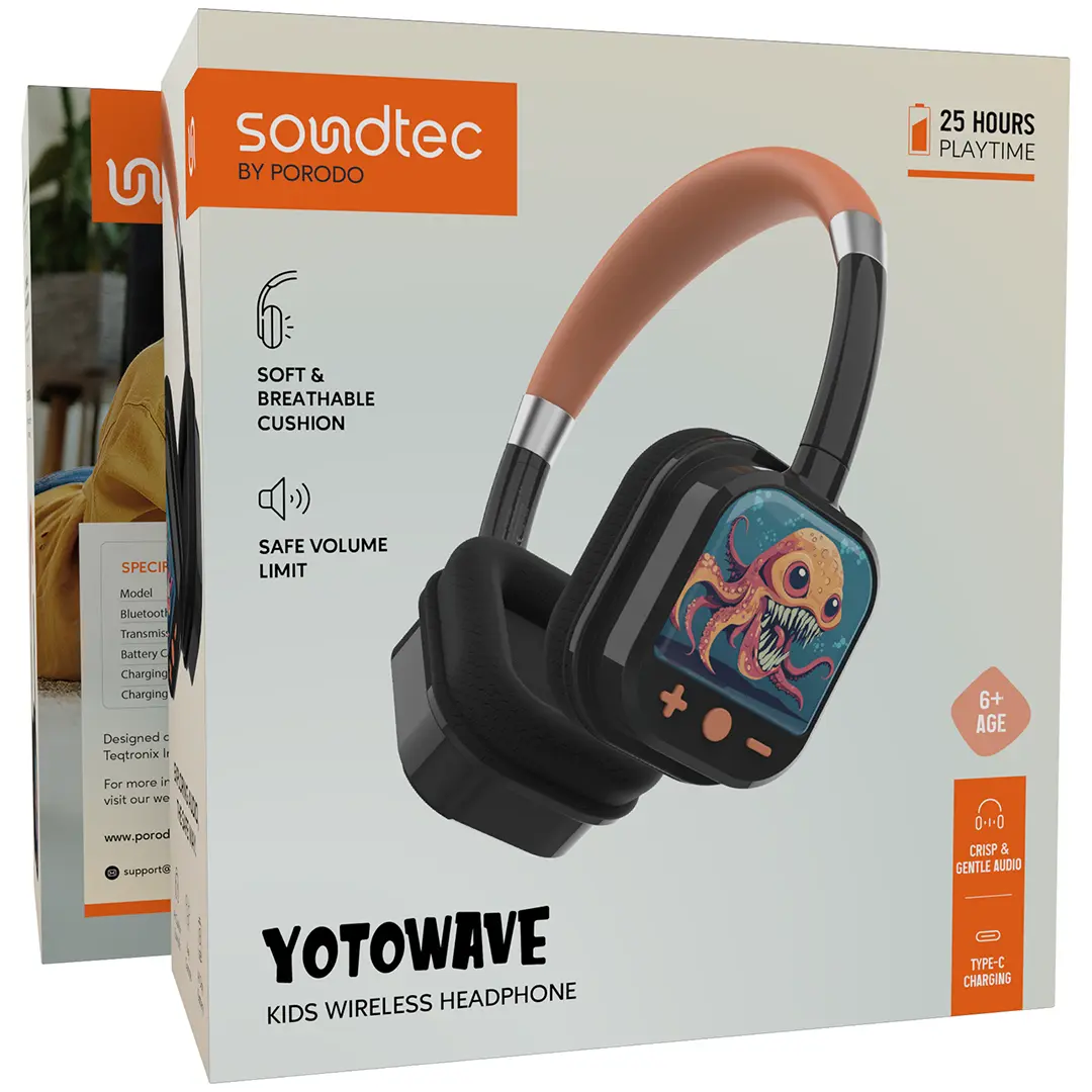 سماعة بورودو ساوندتيك يوتو ويف اللاسلكية للاطفال | Porodo Soundtec Yotowave Kids Wireless Headphone