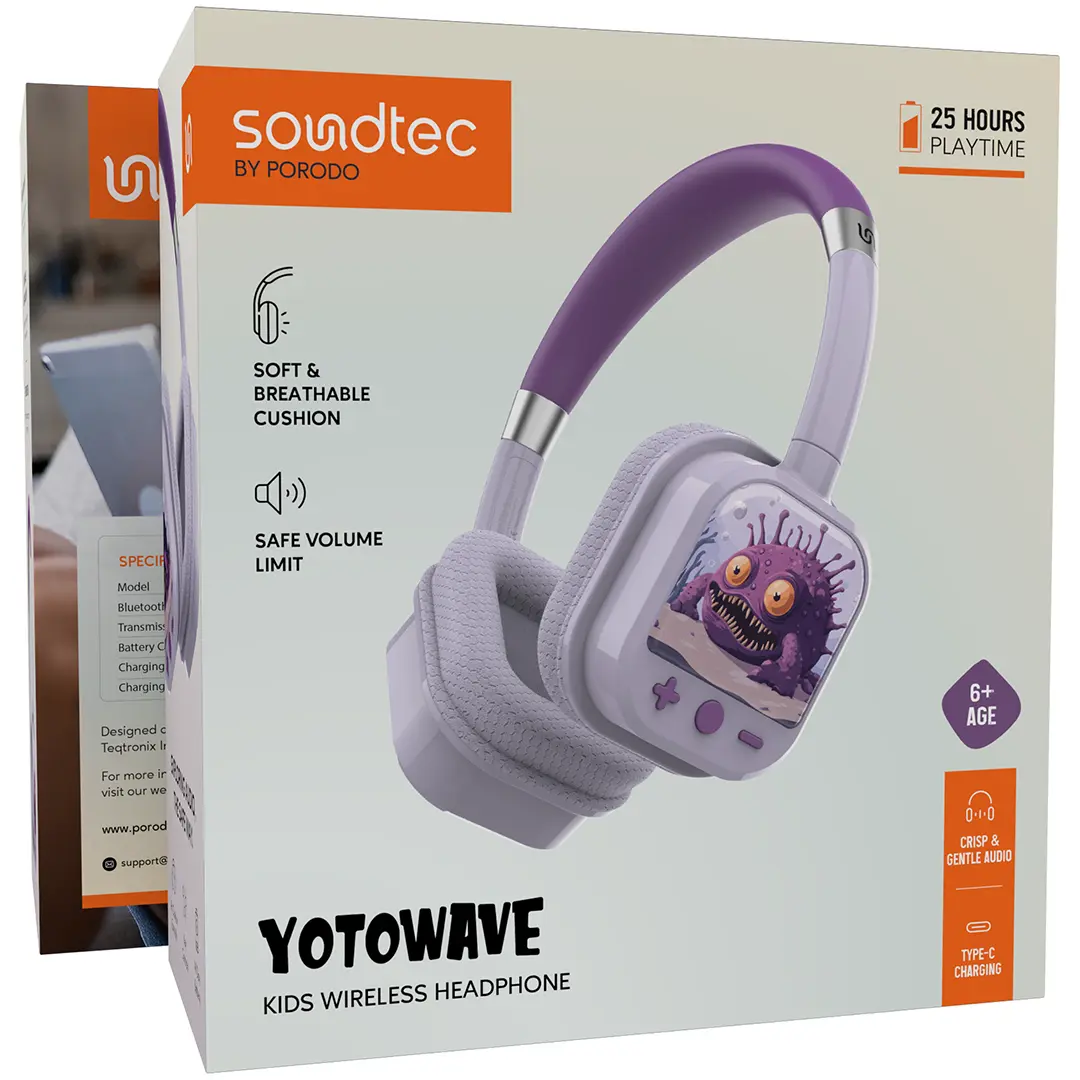 سماعة بورودو ساوندتيك يوتو ويف اللاسلكية للاطفال | Porodo Soundtec Yotowave Kids Wireless Headphone