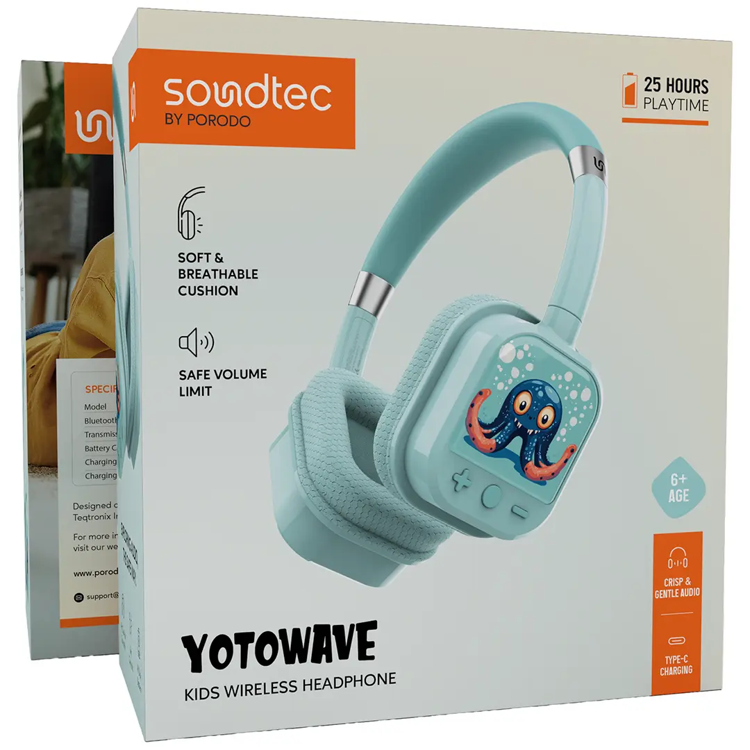 سماعة بورودو ساوندتيك يوتو ويف اللاسلكية للاطفال | Porodo Soundtec Yotowave Kids Wireless Headphone